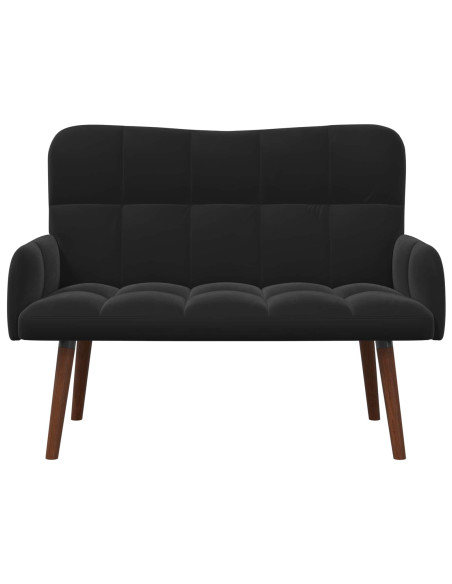 Sofa a Due Posti Nero 115 x 61 x 87 cm Velluto