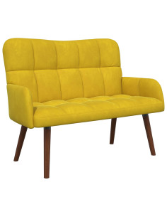 Sofa a Due Posti Giallo 115 x 61 x 87 cm Velluto 2