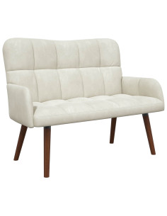 Sofa a Due Posti Crema 115 x 61 x 87 cm Velluto 2