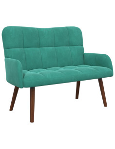 Sofa a Due Posti Turchese 115 x 61 x 87 cm Velluto 2