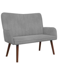 Sofa a Due Posti Grigio chiaro 115 x 61 x 87 cm Velluto 2