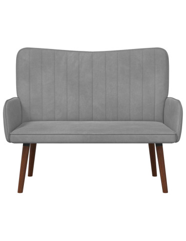 Sofa a Due Posti Grigio chiaro 115 x 61 x 87 cm Velluto