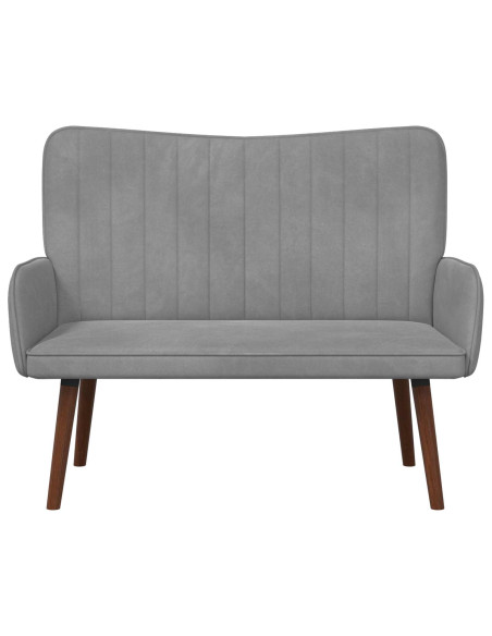 Sofa a Due Posti Grigio chiaro 115 x 61 x 87 cm Velluto