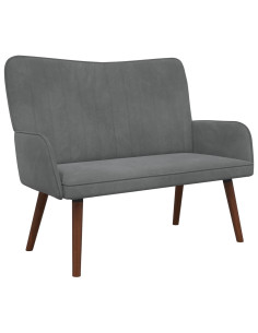 Sofa a Due Posti Grigio scuro 115 x 61 x 87 cm Velluto 2