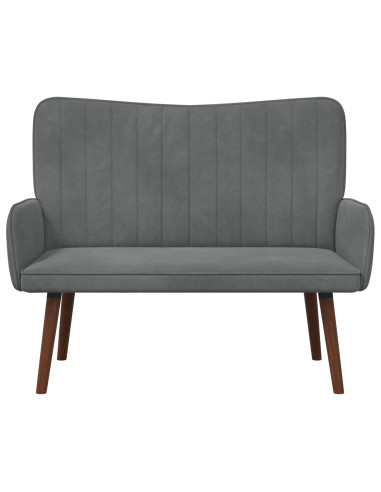 Sofa a Due Posti Grigio scuro 115 x 61 x 87 cm Velluto