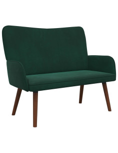 Sofa a Due Posti Verde Scuro 115 x 61 x 87 cm Velluto 2
