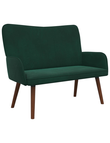 Sofa a Due Posti Verde Scuro 115 x 61 x 87 cm Velluto