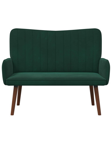 Sofa a Due Posti Verde Scuro 115 x 61 x 87 cm Velluto