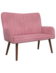Sofa a Due Posti Rosa 115 x 61 x 87 cm Velluto 2