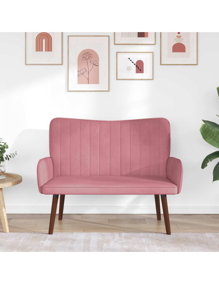 Sofa a Due Posti Rosa 115 x 61 x 87 cm Velluto