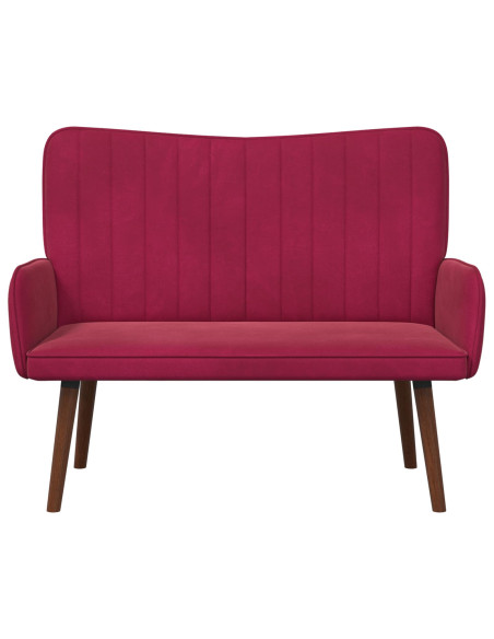 Sofa a Due Posti Rosso vino 115 x 61 x 87 cm Velluto