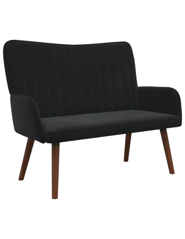Sofa a Due Posti Nero 115 x 61 x 87 cm Velluto