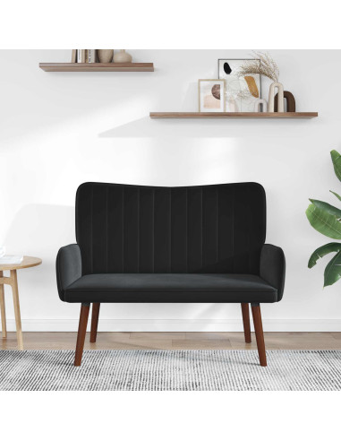 Sofa a Due Posti Nero 115 x 61 x 87 cm Velluto