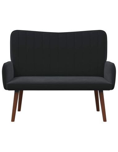 Sofa a Due Posti Nero 115 x 61 x 87 cm Velluto