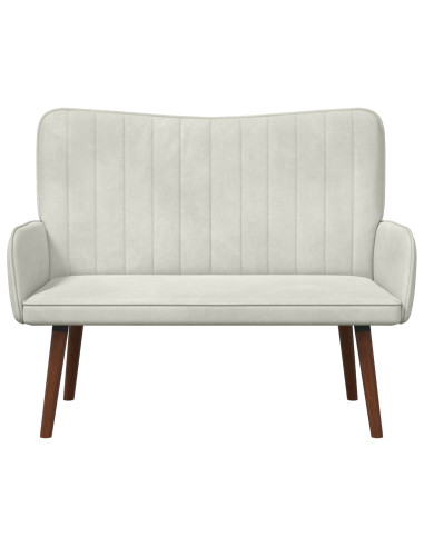 Sofa a Due Posti Crema 115 x 61 x 87 cm Velluto