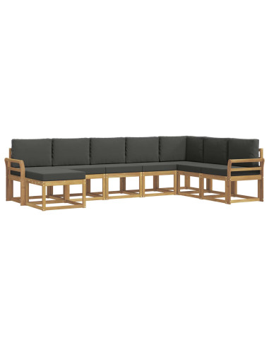 Set di divani da esterno con cuscino 8 pcs Bianco e Antracite