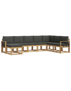 Set di divani da esterno con cuscino 8 pcs Bianco e Antracite 2