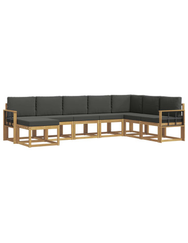 Set di divani da esterno con cuscino 8 pcs Bianco e Antracite