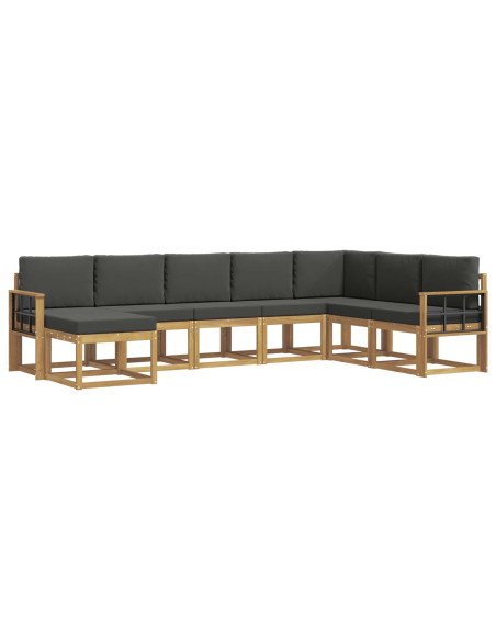 Set di divani da esterno con cuscino 8 pcs Bianco e Antracite
