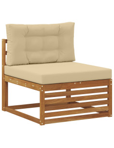 Set di divani da esterno con cuscino 9 pcs Naturale e Beige 2