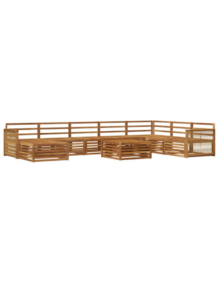 Set di divani da esterno 9 pcs Naturale