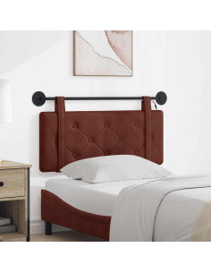 Testiera sospesa Con luce LED Marrone Lucido PU Antico