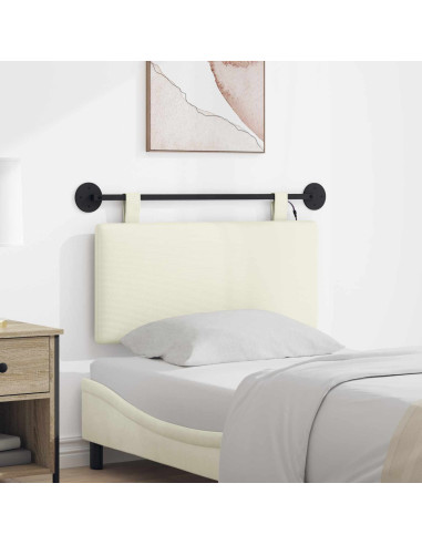 Testiera sospesa Con luce LED Crema Tessuto in Cords