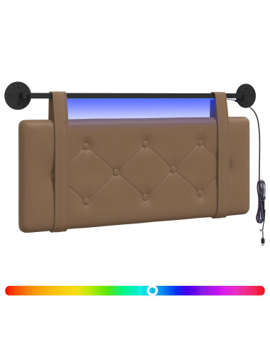 Testiera sospesa Con luce LED Cappuccino Similpelle