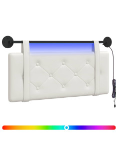 Testiera sospesa Con luce LED Bianco Similpelle 2