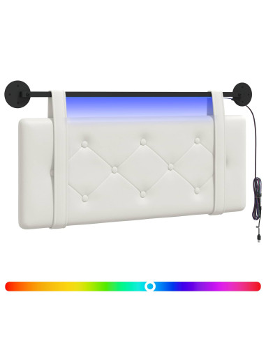 Testiera sospesa Con luce LED Bianco Similpelle