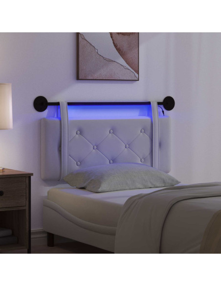 Testiera sospesa Con luce LED Bianco Similpelle