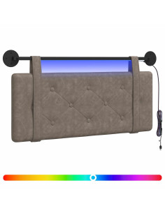 Testiera sospesa Con luce LED Grigio PU Antico 2