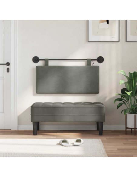 Testiera sospesa Con luce LED Grigio Chiaro Tessuto in Cords