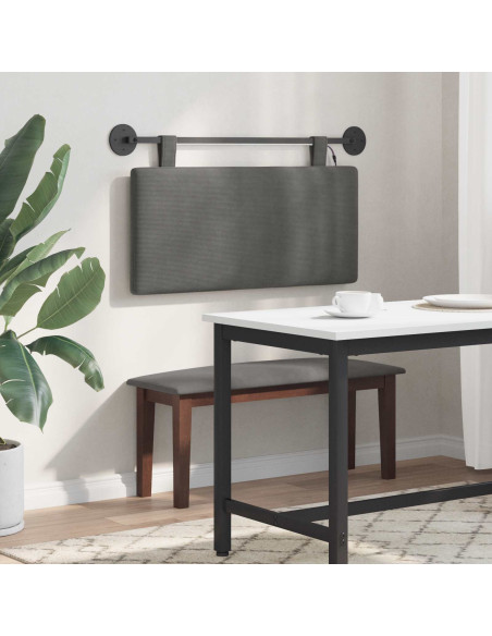 Testiera sospesa Con luce LED Grigio Scuro Tessuto in Cords