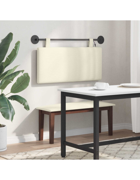 Testiera sospesa Con luce LED Crema Tessuto in Cords