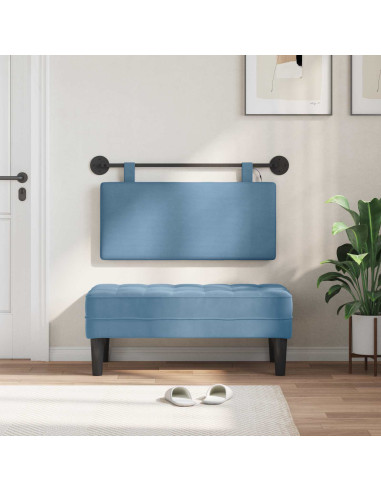 Testiera sospesa Con luce LED Blu Tessuto in Cords