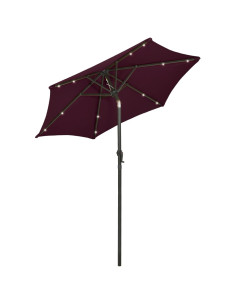 Ombrellone con LED Rosso Bordò 200x211 cm in Alluminio 2