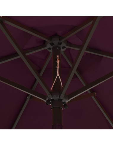 Ombrellone con LED Rosso Bordò 200x211 cm in Alluminio