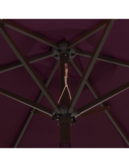 Ombrellone con LED Rosso Bordò 200x211 cm in Alluminio