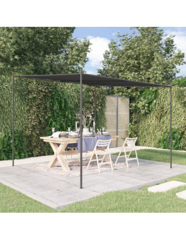 Gazebo Antracite 3x3 m 180 g/m² Tessuto e Acciaio