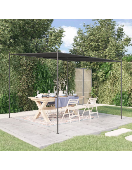 Gazebo Antracite 3x3 m 180 g/m² Tessuto e Acciaio