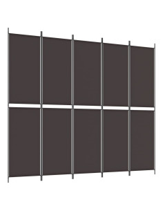 Divisorio a 5 Pannelli Marrone 250x220 cm in Tessuto
