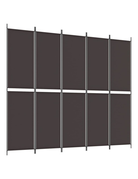 Divisorio a 5 Pannelli Marrone 250x220 cm in Tessuto