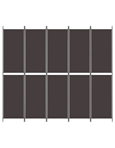 Divisorio a 5 Pannelli Marrone 250x220 cm in Tessuto