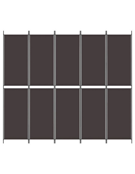 Divisorio a 5 Pannelli Marrone 250x220 cm in Tessuto