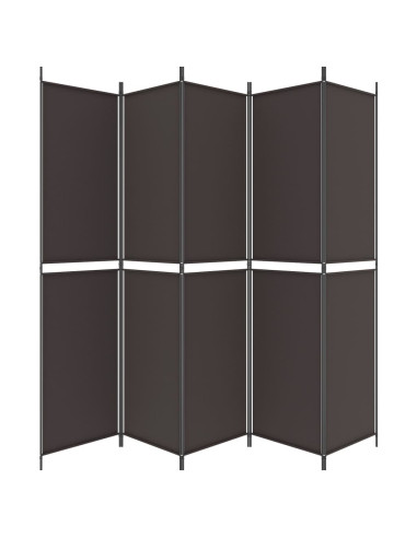 Divisorio a 5 Pannelli Marrone 250x220 cm in Tessuto