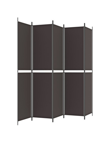 Divisorio a 5 Pannelli Marrone 250x220 cm in Tessuto