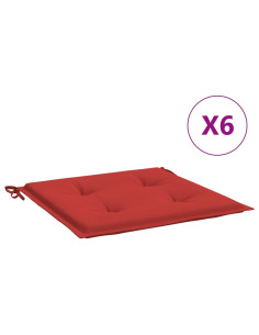 Cuscini per Sedia 6 pz Rossi 50x50x3 cm in Tessuto Oxford 2
