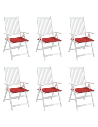 Cuscini per Sedia 6 pz Rossi 50x50x3 cm in Tessuto Oxford