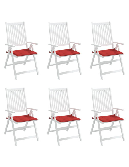 Cuscini per Sedia 6 pz Rossi 50x50x3 cm in Tessuto Oxford